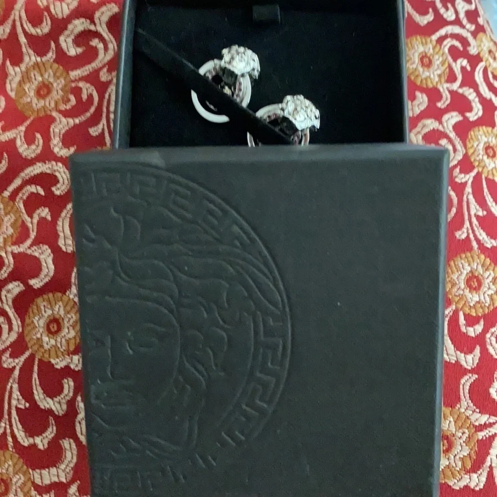 Versace Rhinestone Earrings - Picture 6 of 8